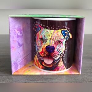 NIB Dean Russo Pit Bull "Beware Of Pit Bulls They Steal Your Heart" 11 Oz Mug
